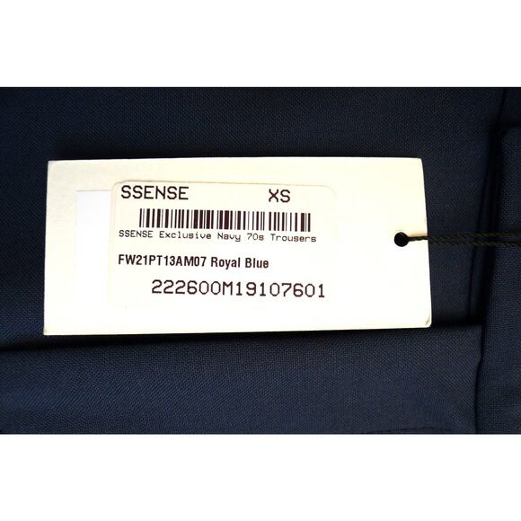 ERNEST W. BAKER ITALY Cuffed 70s Wool Trouser Pant Blue SSENSE 44 XS NWT $570 - Picture 7 of 13